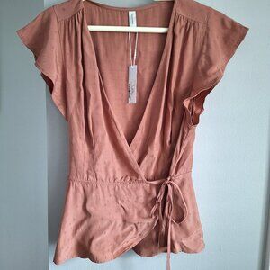 Gentle Fawn Coral Wrap Top NWT